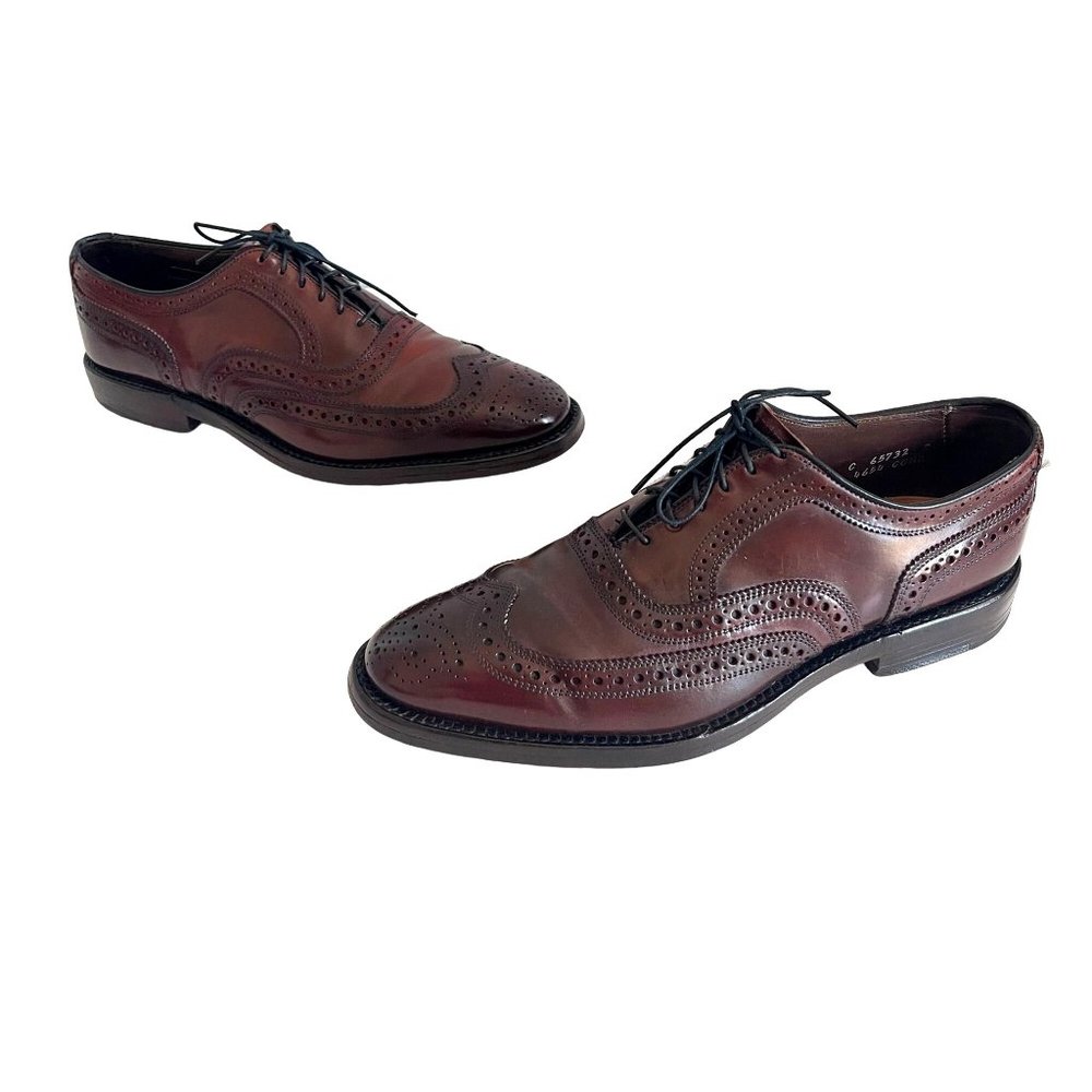 Allen Edmonds Cambridge Shell Cordovan Wingtip Dress Shoes Brown, 8685, Size 9 C